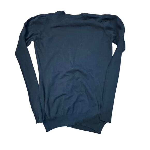 Longchamp Women's Black V-Neck Long Sleeves Button Front Cardigan Sweater Size M - Picture 9 of 9